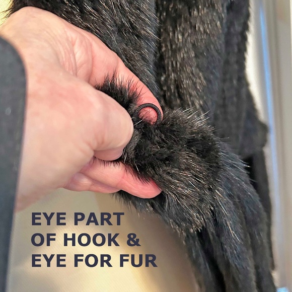 MINK JACKET, KNITTED, FRINGED BOTTOM, BLACK, MISSES MEDIUM, FRINGED SLEEVES, FUR - Picture 10 of 12